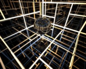 Preview wallpaper ball, glow, space, lines