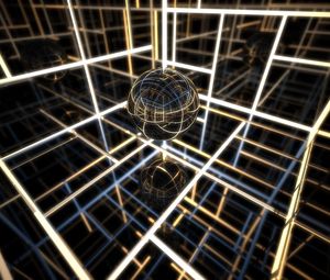 Preview wallpaper ball, glow, space, lines