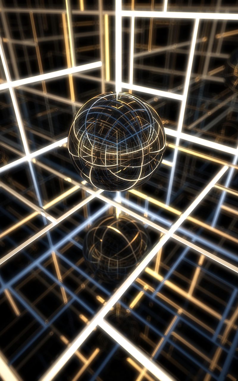 800x1280 Wallpaper ball, glow, space, lines