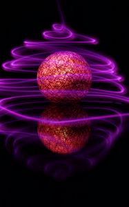 Preview wallpaper ball, light, lines, freezelight, purple