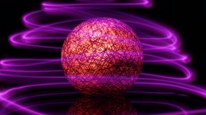 Preview wallpaper ball, light, lines, freezelight, purple