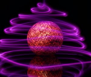 Preview wallpaper ball, light, lines, freezelight, purple