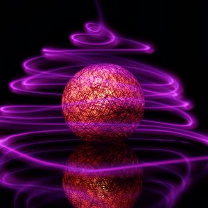 Preview wallpaper ball, light, lines, freezelight, purple