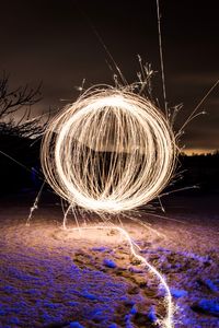 Preview wallpaper ball, light, lines, long exposure, dark