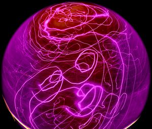 Preview wallpaper ball, light, lines, long exposure, freezelight, purple