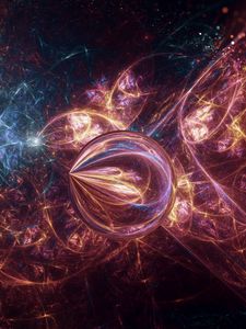 Preview wallpaper ball, lines, glow, abstraction
