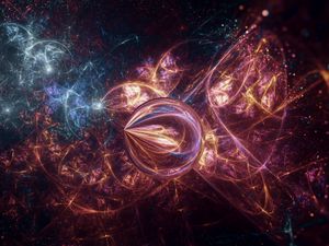 Preview wallpaper ball, lines, glow, abstraction