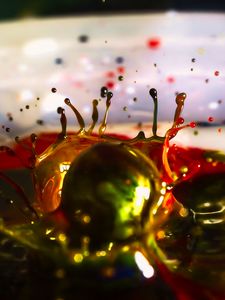 Preview wallpaper ball, liquid, splashes, macro