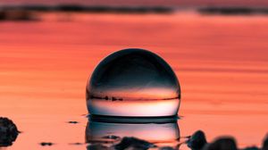 Preview wallpaper ball, macro, sunset, horizon