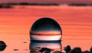 Preview wallpaper ball, macro, sunset, horizon