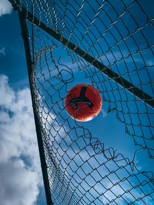 Preview wallpaper ball, mesh, gate, football, sport