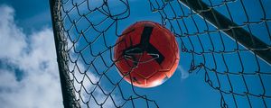 Preview wallpaper ball, mesh, gate, football, sport