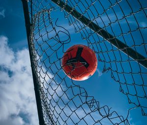 Preview wallpaper ball, mesh, gate, football, sport