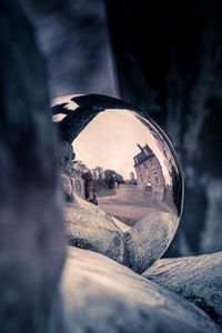 Preview wallpaper ball, metal, reflection, stones