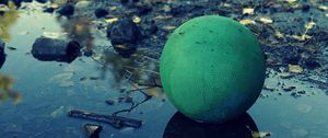 Preview wallpaper ball, mud, puddle