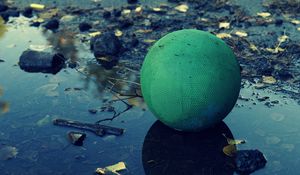 Preview wallpaper ball, mud, puddle