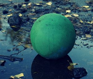 Preview wallpaper ball, mud, puddle