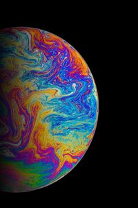 Preview wallpaper ball, multicolored, paint, stains, spots, black