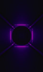 Preview wallpaper ball, neon, backlight, purple, dark