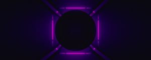 Preview wallpaper ball, neon, backlight, purple, dark