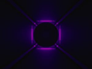 Preview wallpaper ball, neon, backlight, purple, dark