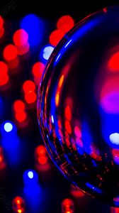 Preview wallpaper ball, neon, glare, reflection