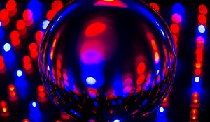 Preview wallpaper ball, neon, glare, reflection