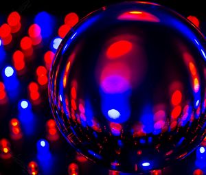 Preview wallpaper ball, neon, glare, reflection