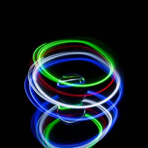 Preview wallpaper ball, neon, glass, circles, dark