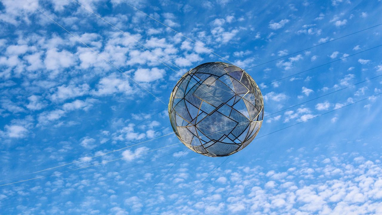 Wallpaper ball, net, sky, shape