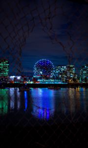 Preview wallpaper ball, night, fence