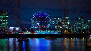 Preview wallpaper ball, night, fence
