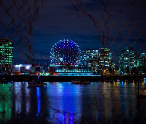 Preview wallpaper ball, night, fence