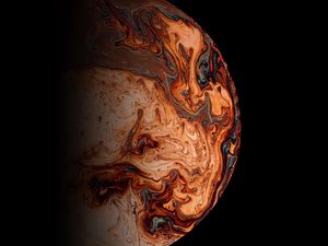 Preview wallpaper ball, paint, stains, liquid, black