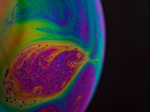 Preview wallpaper ball, paint, stains, multicolored, fluid art