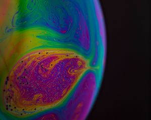 Preview wallpaper ball, paint, stains, multicolored, fluid art