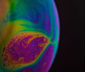 Preview wallpaper ball, paint, stains, multicolored, fluid art