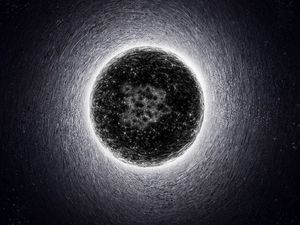 Preview wallpaper ball, planet, circles, monochrome
