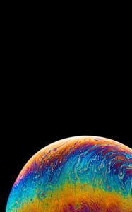 Preview wallpaper ball, planet, colorful, paint, spots, dark