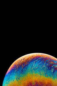 Preview wallpaper ball, planet, colorful, paint, spots, dark