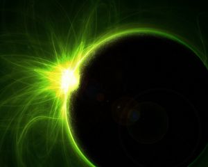 Preview wallpaper ball, planet, shroud, glow, green