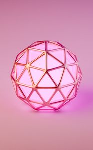 Preview wallpaper ball, polyhedron, facets, metal