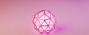Preview wallpaper ball, polyhedron, facets, metal
