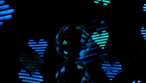 Preview wallpaper ball, reflection, heart, neon