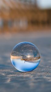 Preview wallpaper ball, reflection, macro, surface