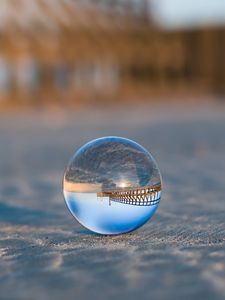 Preview wallpaper ball, reflection, macro, surface