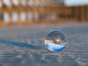 Preview wallpaper ball, reflection, macro, surface