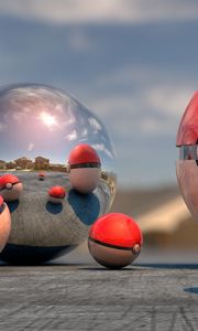 Preview wallpaper ball, reflection, smooth surface, size