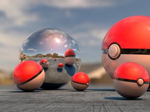 Preview wallpaper ball, reflection, smooth surface, size