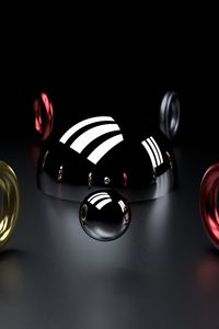 Preview wallpaper ball, ring, shape, 3d